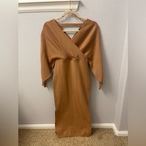 Discovery camel dress with side slits! Perfect for fall :)